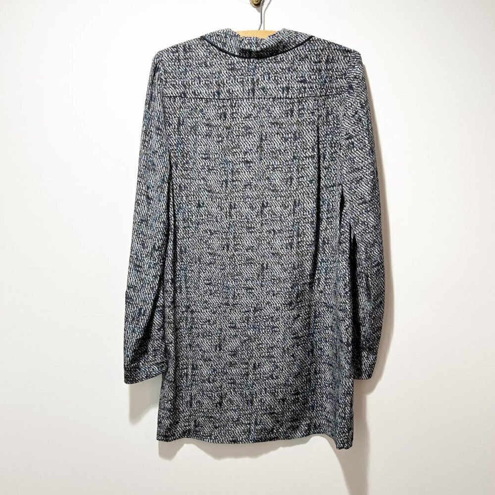 🌷Sale* A.L.C. 100% Silk Mini Dress Size Small Pajama Shirt Dress Gray Pattern - Picture 5 of 15